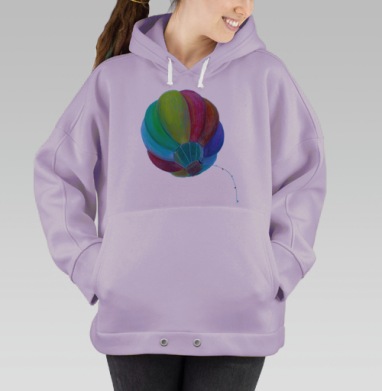 Полосатый воздушный шар, Hoodie Oversize Fiolet