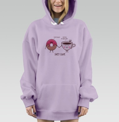 Пончик и кофе, Hoodie Mjhigh Dig Mel, Fiolet, утепленная