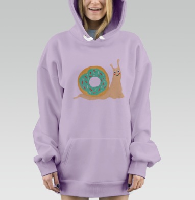 Пончиковая улитка, Hoodie Mjhigh Dig Mel, Fiolet, утепленная