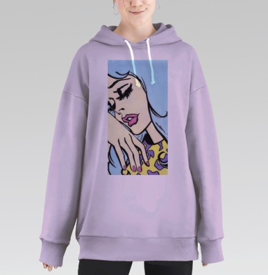 поп-арт девушка, Hoodie Long Oversize Fiolet