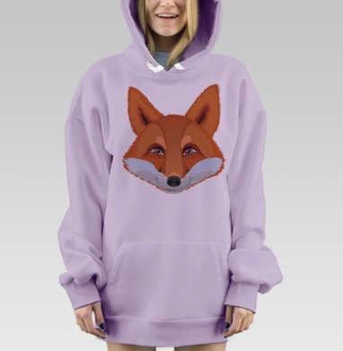 Портрет лиса, Hoodie Mjhigh Dig Mel, Fiolet, утепленная