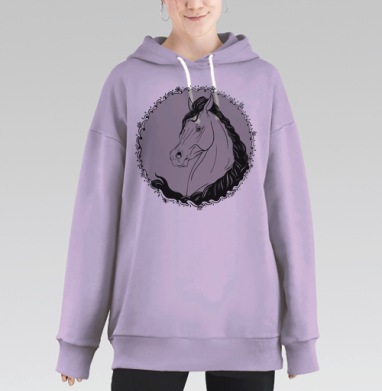 Портрет лошади, Hoodie Long Oversize Fiolet