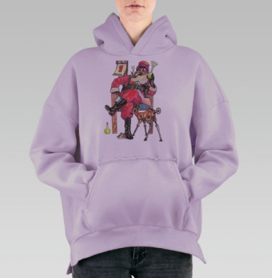 После работы, Hoodie Oversize Fiolet, утепленная