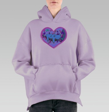 Поспать, Hoodie Oversize Fiolet, утепленная