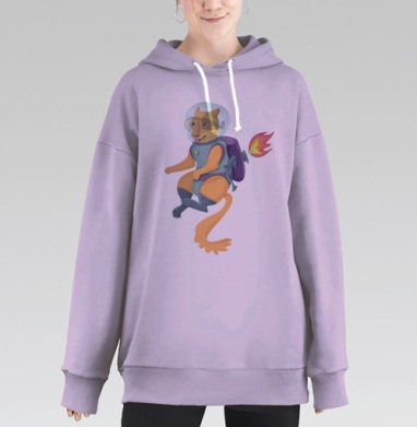 Приключения космического героя с реактивным ранцем, Hoodie Long Oversize Fiolet