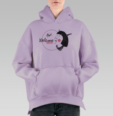 Прилетай, Hoodie Oversize Fiolet, утепленная