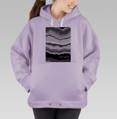 Print / Печать, Hoodie Oversize Fiolet