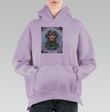 Привет,зима., Hoodie Oversize Fiolet, утепленная