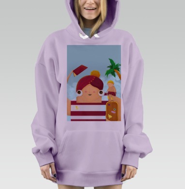 Прогулка на пляж, Hoodie Mjhigh Dig Mel, Fiolet, утепленная