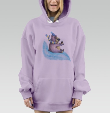 Прокатились с ветерком, Hoodie Mjhigh Dig Mel, Fiolet, утепленная