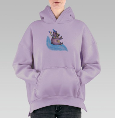 Прокатились с ветерком, Hoodie Oversize Fiolet, утепленная