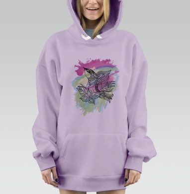 Птица невелица, Hoodie Mjhigh Dig Mel, Fiolet, утепленная
