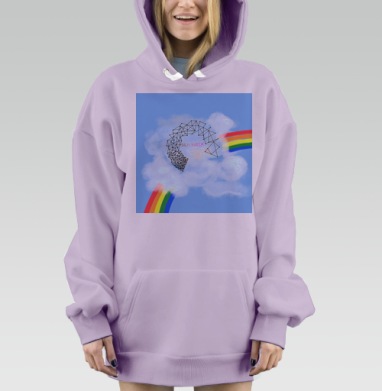 Радуга цвета, Hoodie Mjhigh Dig Mel, Fiolet, утепленная
