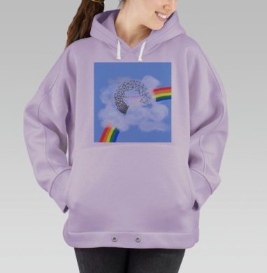Радуга цвета, Hoodie Oversize Fiolet