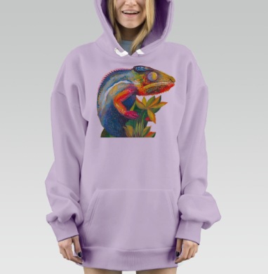 РАДУЖНЫЙ ХАМЕЛЕОН, Hoodie Mjhigh Dig Mel, Fiolet, утепленная