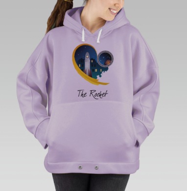 Ракета сердце, Hoodie Oversize Fiolet
