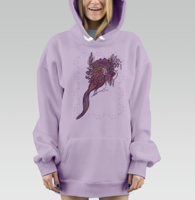 Райская птица Гамаюн, Hoodie Mjhigh Dig Mel, Fiolet, утепленная