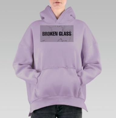 Разбитое стекло, Hoodie Oversize Fiolet, утепленная