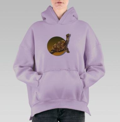 Реалистичная статуэтка черепахи с тянущейся головой, Hoodie Oversize Fiolet, утепленная