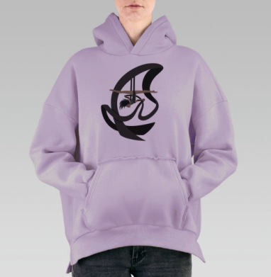 Ролл ап, Hoodie Oversize Fiolet, утепленная