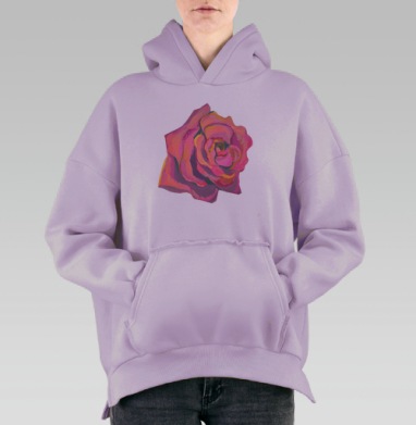 Роза, Hoodie Oversize Fiolet, утепленная