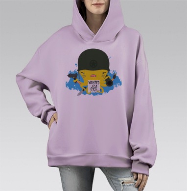 РЫБАКА НЕ ВИДЕЛИ?, Hoodie Mono Fiolet, оверсайз, утепленная