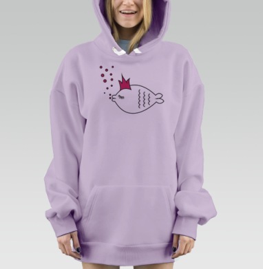 Рыбёшка, Hoodie Mjhigh Dig Mel, Fiolet, утепленная