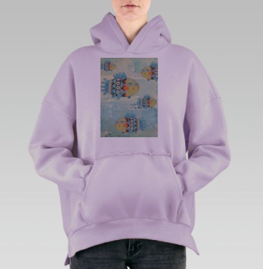 Рыбёшки, Hoodie Oversize Fiolet, утепленная