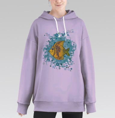 Рыбка, Hoodie Long Oversize Fiolet