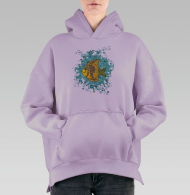 Рыбка, Hoodie Oversize Fiolet, утепленная