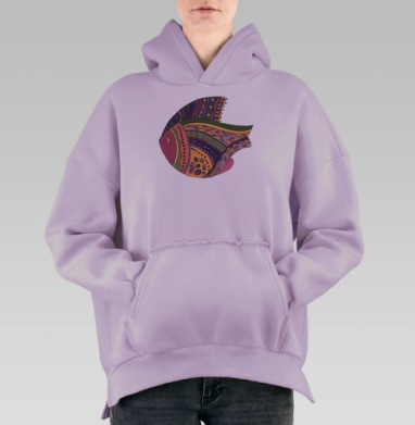 Рыбка, Hoodie Oversize Fiolet, утепленная