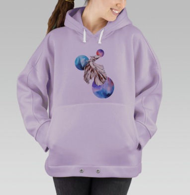 Рыбка и акварель, Hoodie Oversize Fiolet
