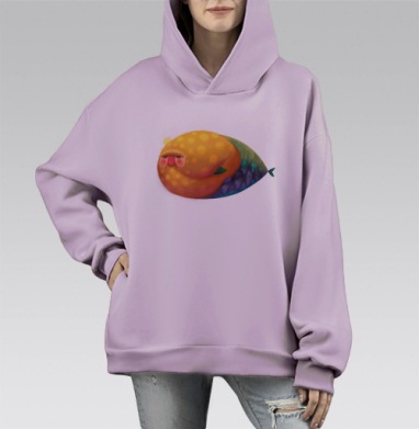 Русал, Hoodie Mono Fiolet, оверсайз, утепленная