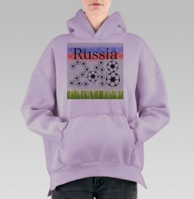 Russia футбол, Hoodie Oversize Fiolet, утепленная