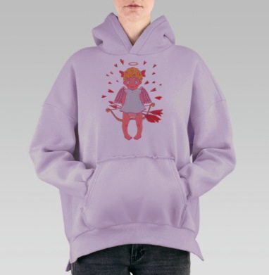 С Днем всех влюбленных!, Hoodie Oversize Fiolet, утепленная
