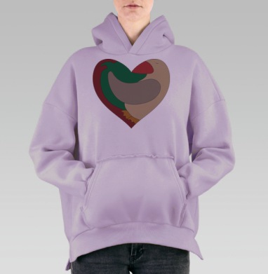 Самая настоящая любовь, Hoodie Oversize Fiolet, утепленная