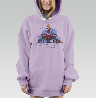 Санта подчиняется Луне, Hoodie Mjhigh Dig Mel, Fiolet, утепленная
