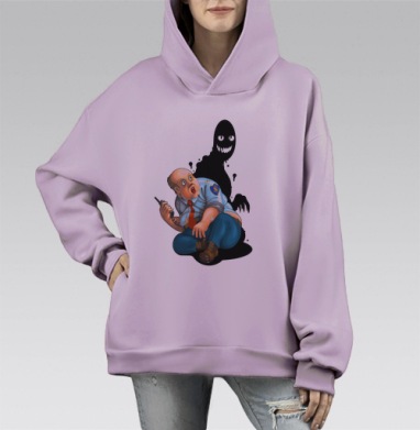 Секьюрити, Hoodie Mono Fiolet, оверсайз, утепленная