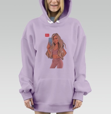 Селфитайм, Hoodie Mjhigh Dig Mel, Fiolet, утепленная