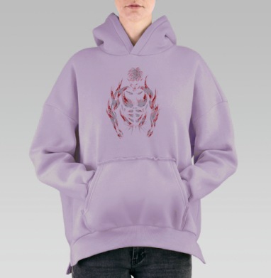 Серия Бой, Hoodie Oversize Fiolet, утепленная
