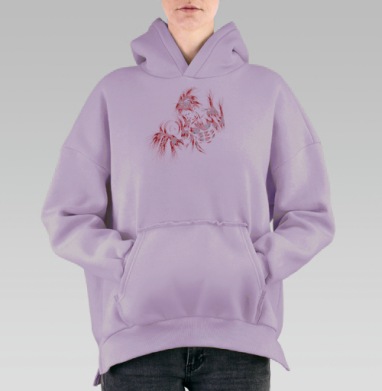 Серия Бой мужчина, Hoodie Oversize Fiolet, утепленная