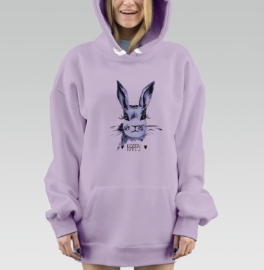 Серый зайка, Hoodie Mjhigh Dig Mel, Fiolet, утепленная