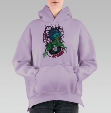 Шлем, Hoodie Oversize Fiolet, утепленная