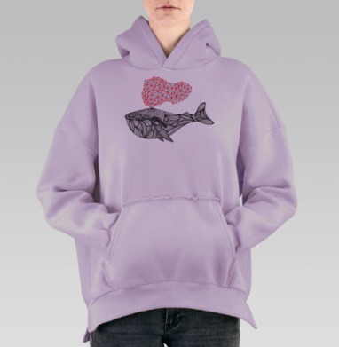 Сигналы Кита, Hoodie Oversize Fiolet, утепленная