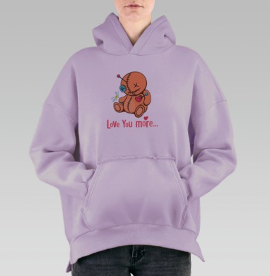 Симпатичная кукла-талисман «Love You More», Hoodie Oversize Fiolet, утепленная