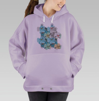 Синие маки, Hoodie Oversize Fiolet