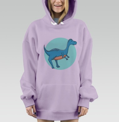 Синий динозаврик, Hoodie Mjhigh Dig Mel, Fiolet, утепленная