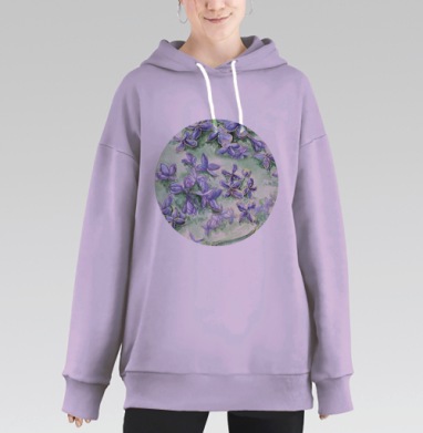 Сирень, Hoodie Long Oversize Fiolet