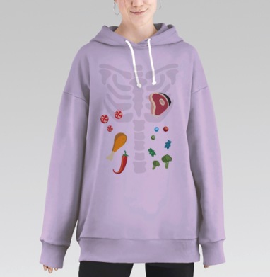 Скелет мясоед, Hoodie Long Oversize Fiolet