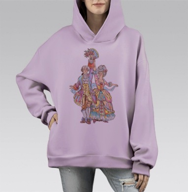 Сладкая парочка, Hoodie Mono Fiolet, оверсайз, утепленная